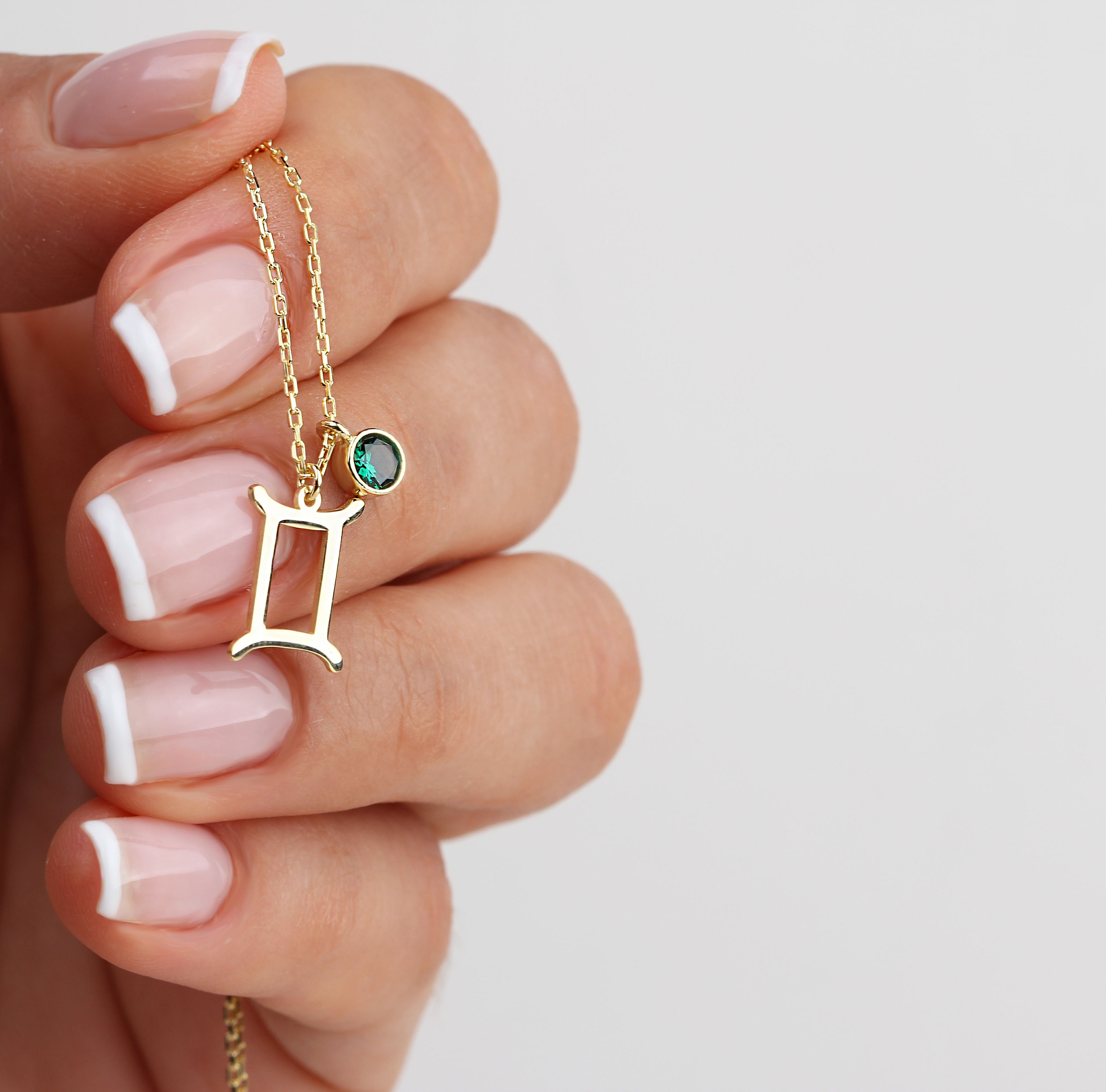 Silver Zodiac Necklace Birthstone Custom Personalized Horoscope
