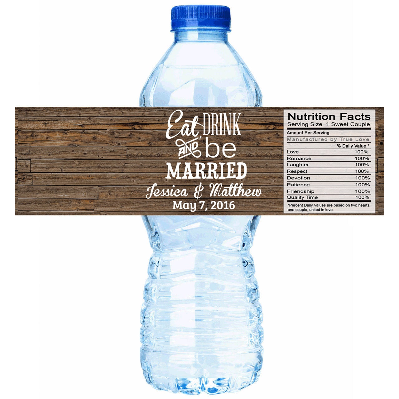 30 Eat Drink & Be Married Rustic Water Bottle Labels - Need A Different Quantity? Click On The Choose Total Tab To See All Pricing"