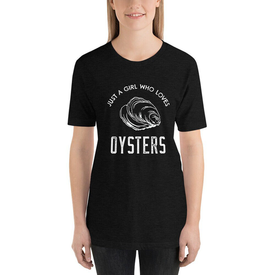Oyster Tshirt, Just A Girl Who, Loves Oysters, Grunge Distressed, Line Art, Short-Sleeve Unisex T-Shirtshort-Sleeve T-Shirt