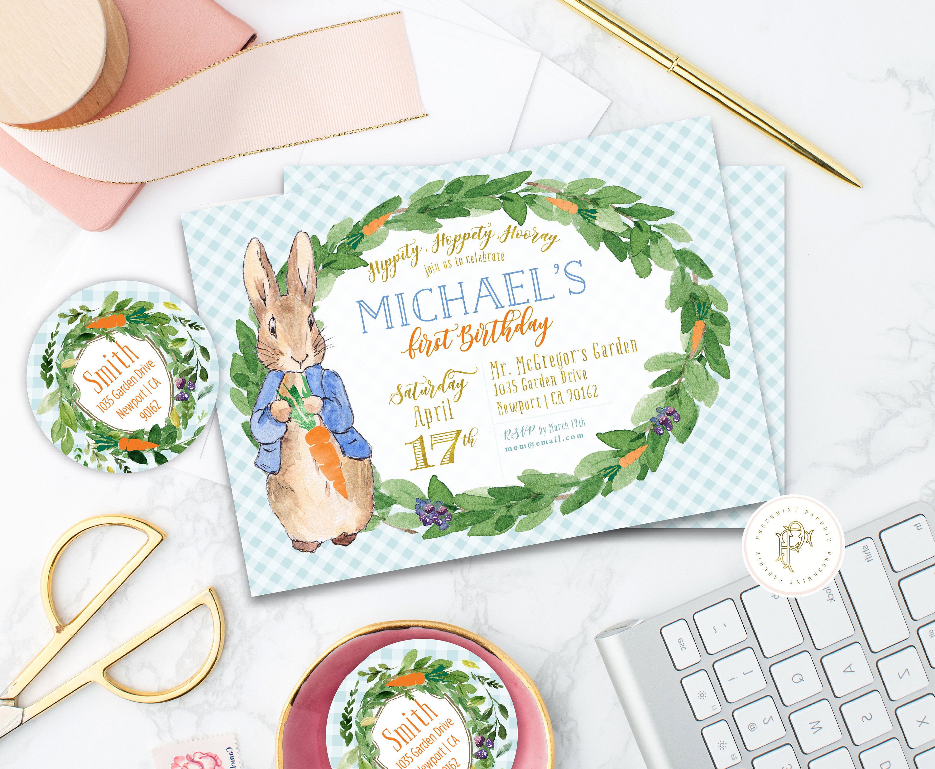 Peter Rabbit Invitation | Bunny Birthday Invitation Easter Invite