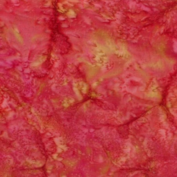 Batik - Pomegranate Blender Dyed By Hand in Bali From Hoffman Fabrics Watercolor Collection - 100% Quilt Shop Cotton