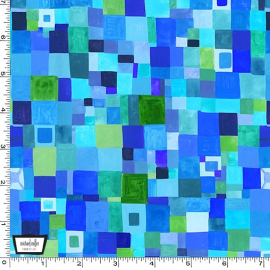 Color Harmony Pixel Blender in Blue From Rainbows & Sunshine Collection By Sharon Nullmeyer For Michael Miller - 100% High Quality Cotton
