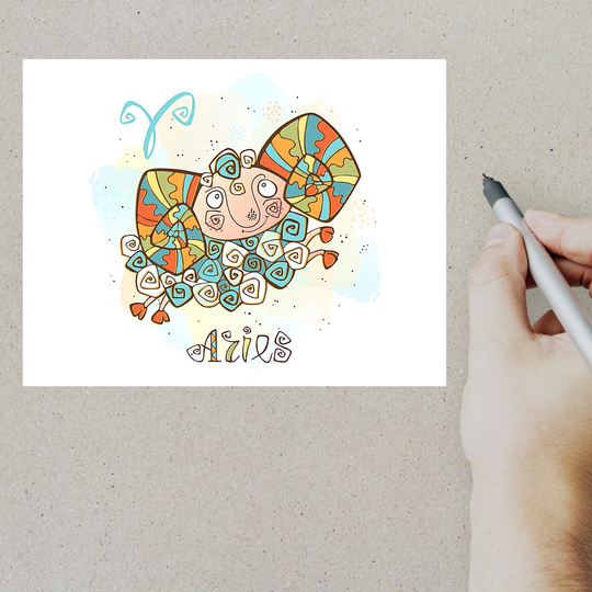 Aries Zodiac Postcard | 1 130 Thick Cardstock Zodiac Sign Aries Postcards Ram
