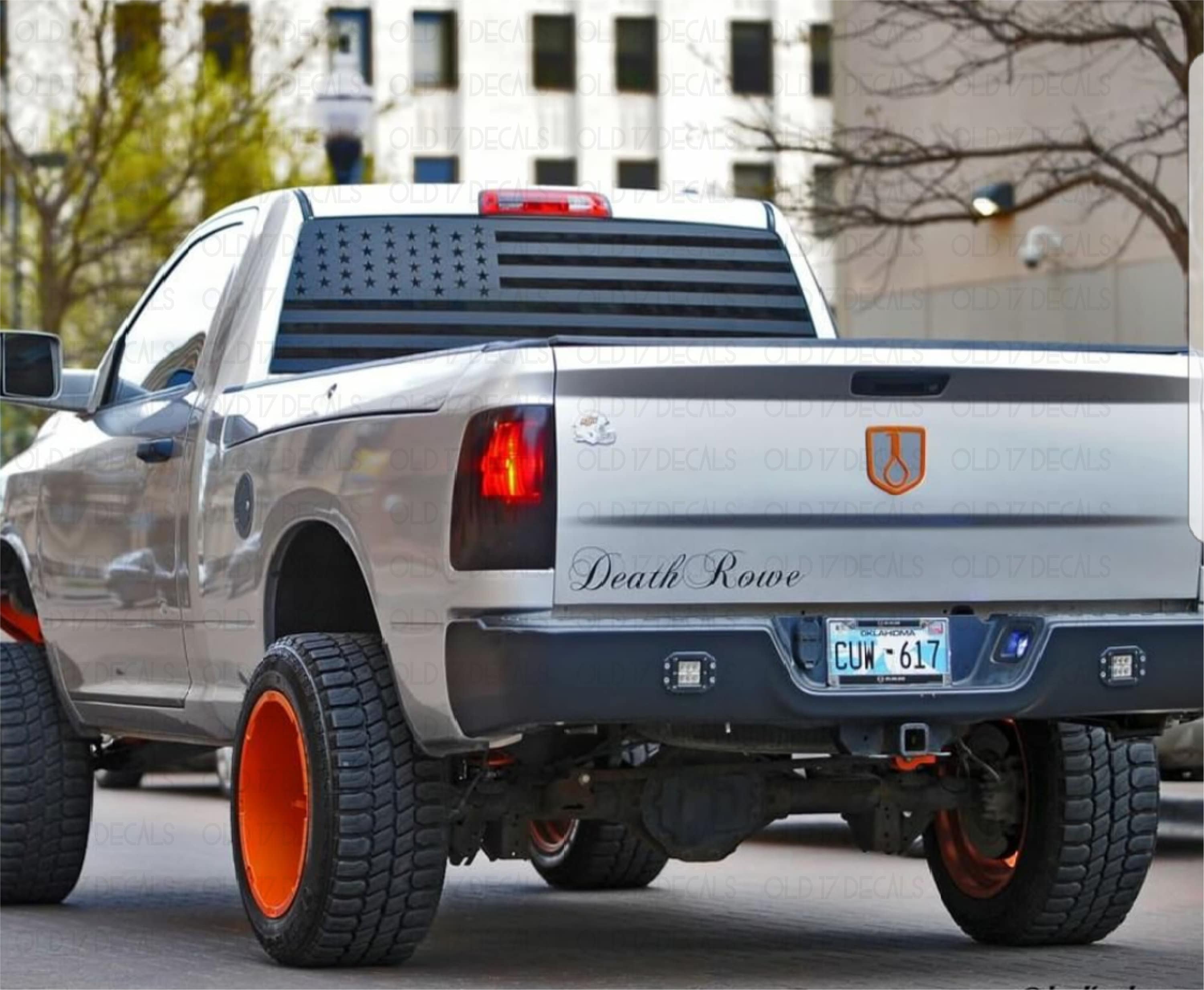 All Years - Dodge Ram Rear Window American Flag Decal Sticker Banners Vinyl Custom Accessories Design 1500 2500 4Th 3rd 2nd