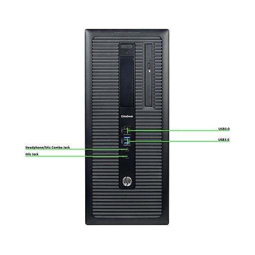 HP 800 G1 Tower Refurbished Desktop Computer, Intel Core i5 Processor, 16GB Memory, 2TB HDD