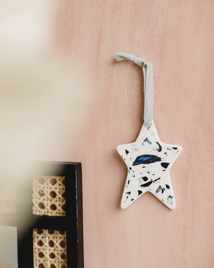 Recycled Shell Hanging Star Decoration