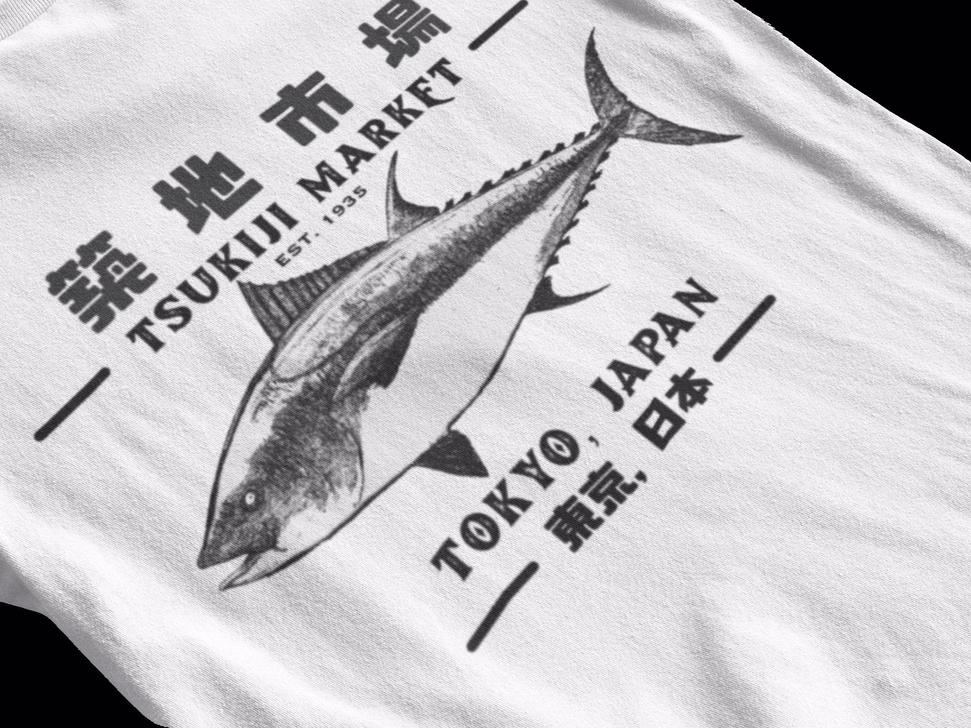 Japanese Tsukiji Market Minimalist Tuna Street Wear Shirt For Men & Women