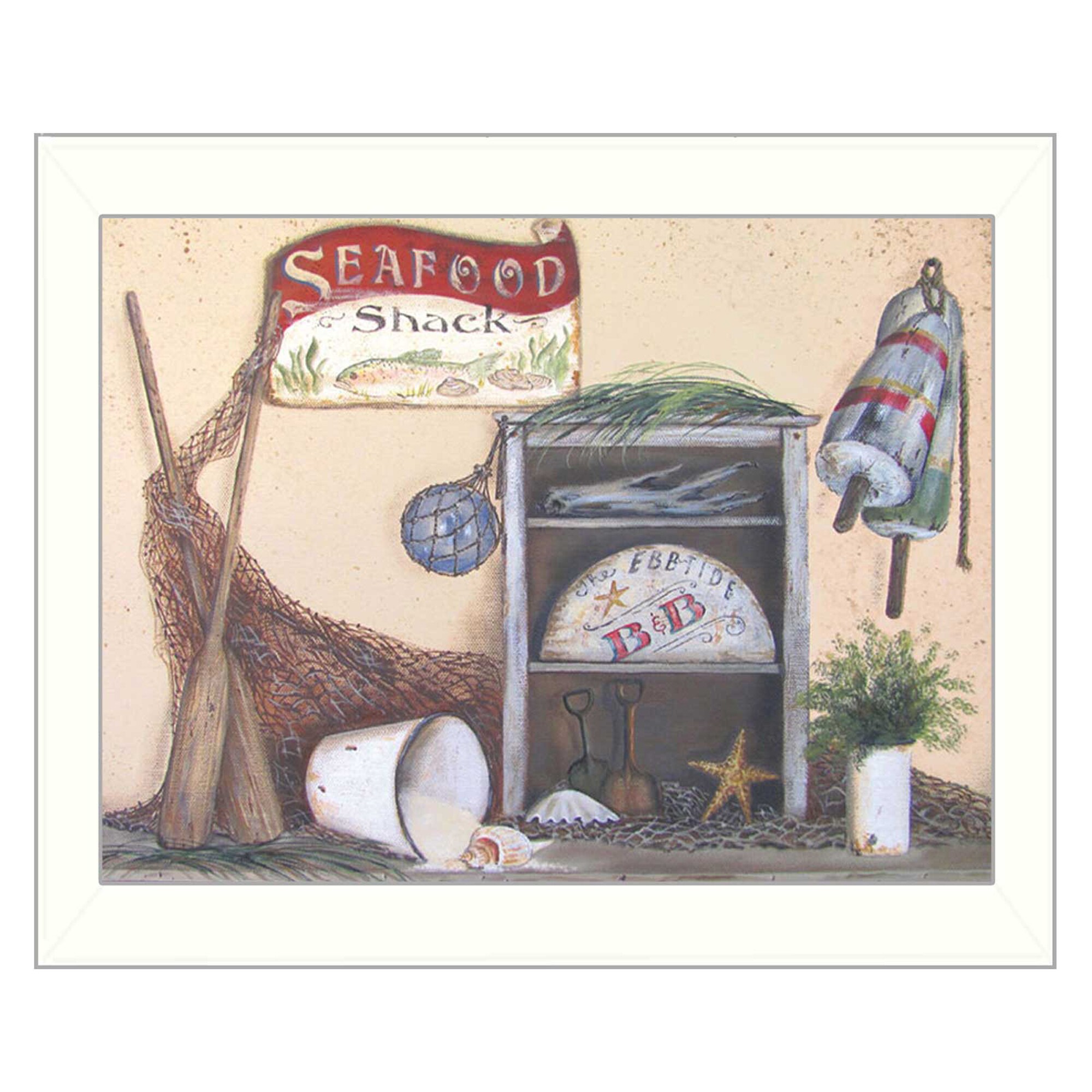 Trendy Decor 4U White Wood Framed 16-in H x 12-in W Vintage/Retro Paper Print | BR333-712W