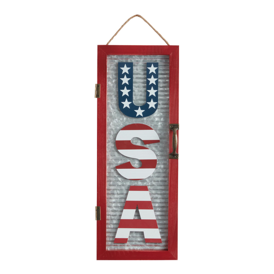 Pier Place Red, White And Blue Metal USA Wall Hanging: Blue/Red/White by World Market