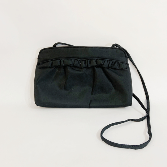 Vintage Black Nylon Ruffle Bag