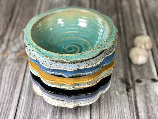 Pottery Rustic Colored Bowls. For Soup, Ramen, Salad, Cereal, Noddle