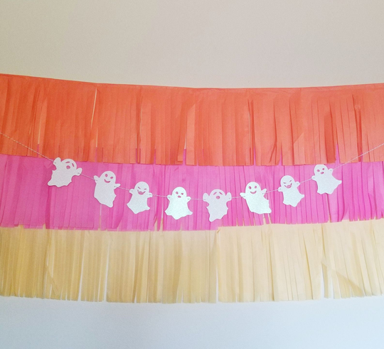Ghost Garland -Party Banner-Garland-Halloween-Wall Decor-Halloween Decor-Happy Halloween-Cute Halloween-Boo-Halloween Garland-Ghost Decor