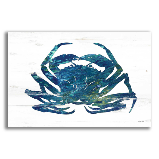 Acrylic Glass Wall Art "Blue Coastal Crab' By Cindy Jacobs