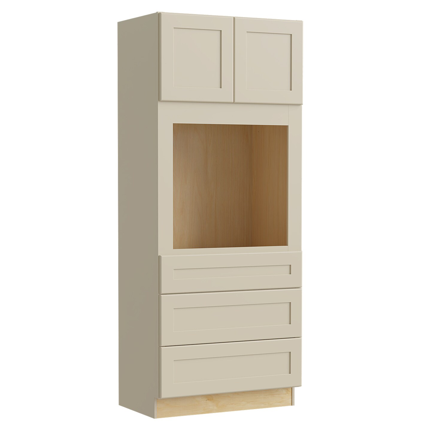 Luxxe Cabinetry 33-in W x 84-in H x 24-in D Norfolk Blended Cream Painted Drawer Base Fully Assembled Semi-custom Cabinet in Off-White | OC332484U-NBC