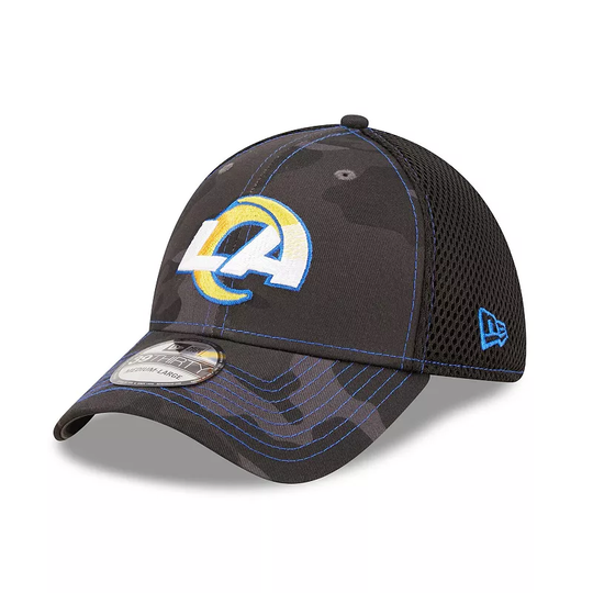 Men's New Era Camo/Black Los Angeles Rams Logo Neo 39THIRTY Flex Hat, Size: Large/XL, Green