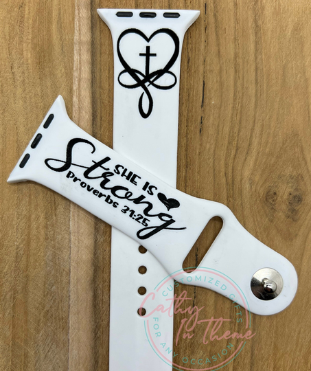 She Is Strong Silicone Watch Band, Proverbs 3125