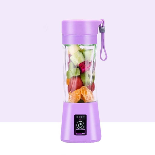 Household portable upgrade 6-blade electric juicer small hand-held automatic mixing cup - purple