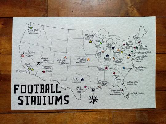 Football Stadiums Map U.s