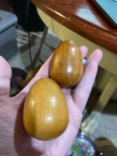 Set Of 2 Wood Eggs