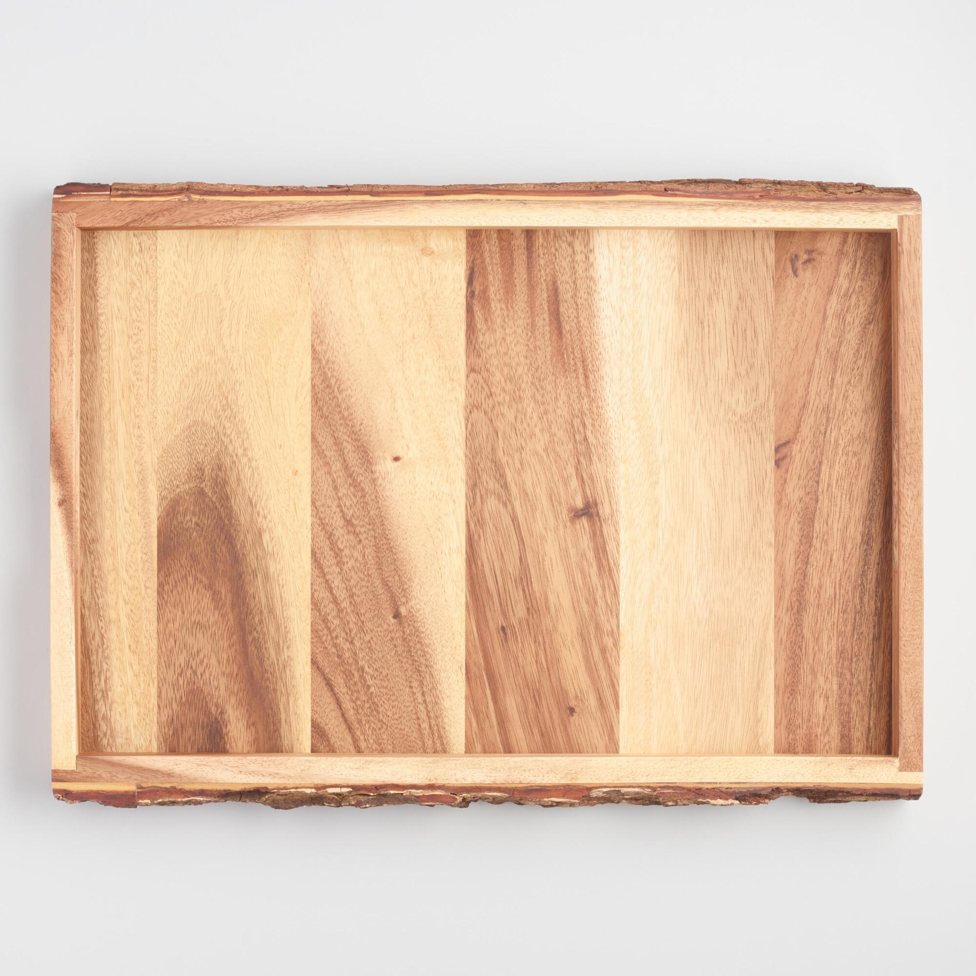 Acacia Wood Bark Serving Tray: Natural by World Market