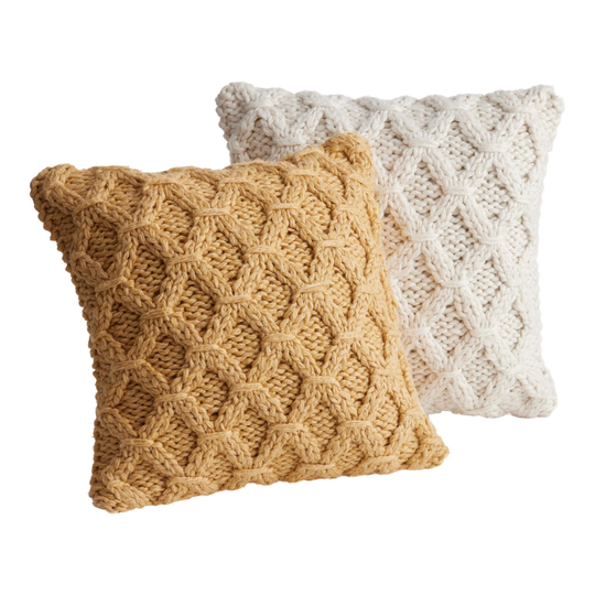 Cable Sweater Knit Throw Pillow by World Market