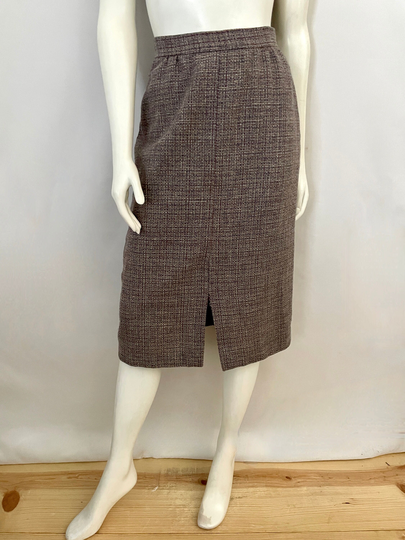 Vintage 70's Jack Winter, Gray, Purple, Wool Blend, A Line Skirt | M