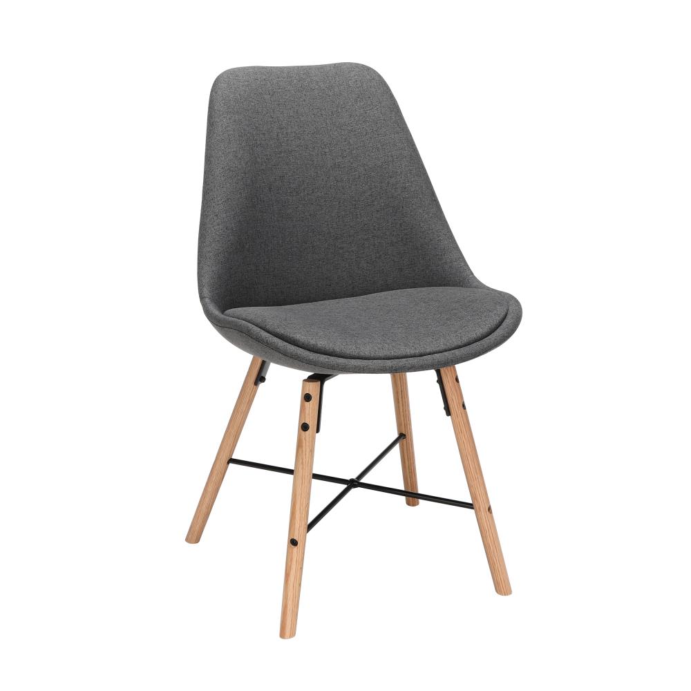 OFM Set of 2 161 Collection Traditional Polyester/Polyester Blend Upholstered Dining Side Chair (Wood Frame) in Gray | 161-F18A-DGRY-2