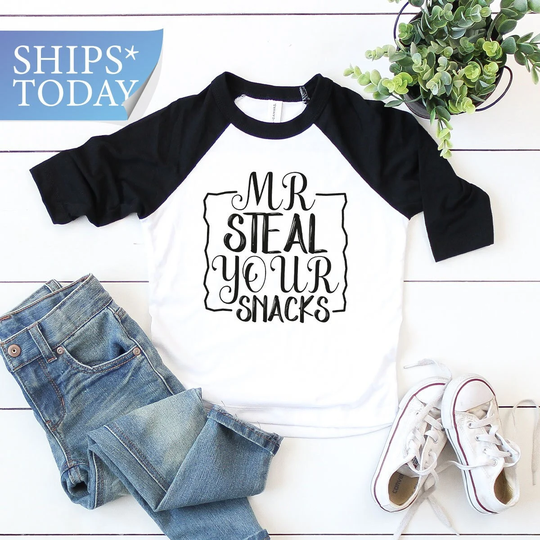 Mr Steal Your Snacks Shirt, Funny Hipster Toddler Snack Onesie®