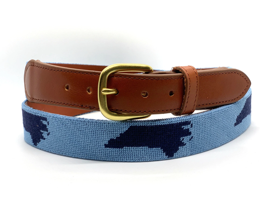 Light Blue North Carolina Needlepoint Belt