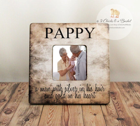 Custom Pappy Picture Frame, Rustic Fathers Day Gift, Personalized Frame For Dad Or Grandpa