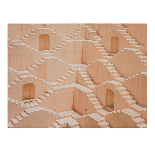 Ancient Indian Steps by Krista Broadway Canvas Wall Art: Pink - Paper - Large by World Market