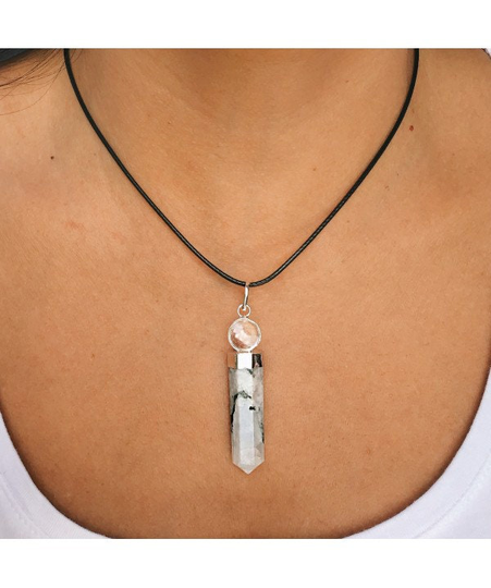 Moonstone Pendant Tip 4cm With Quartz Ball