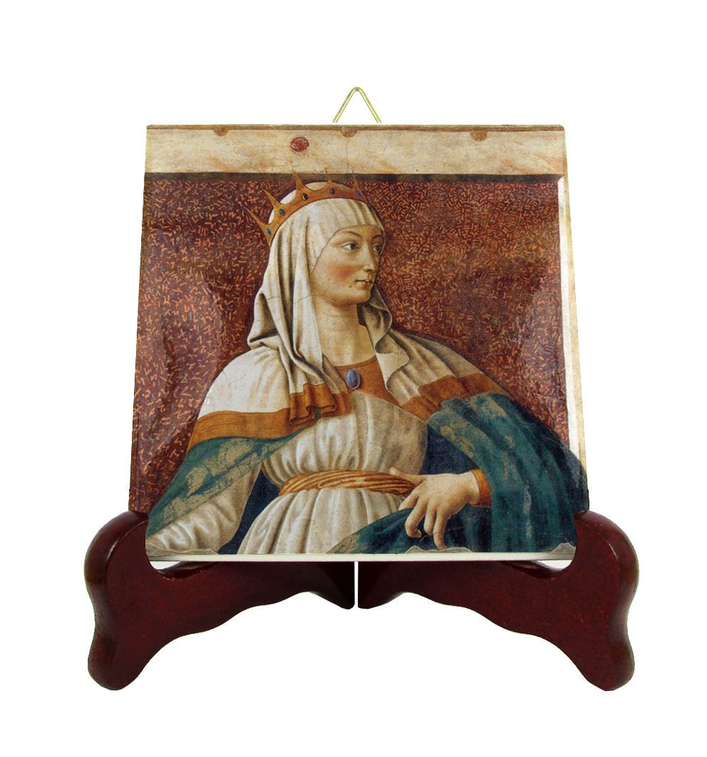 Saint Esther - Decorative Ceramic Tile Handmade in Italy St Catholic Saints Saint