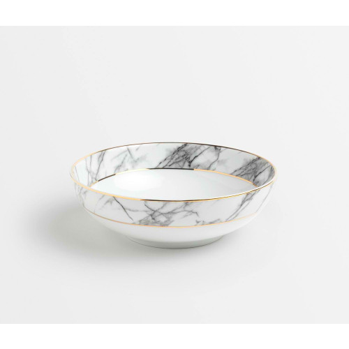 Blue Pheasant Eleni White Marble Pasta/Soup Bowl, Pack Of 4