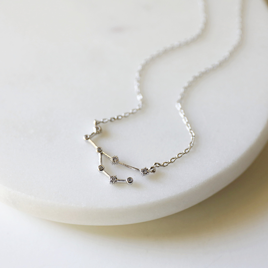 Silver Virgo Necklace, Zodiac Jewelry, Celestial Jewelry, Constellation Necklace, August, September Birthday Gift, Bridesmaid Gift