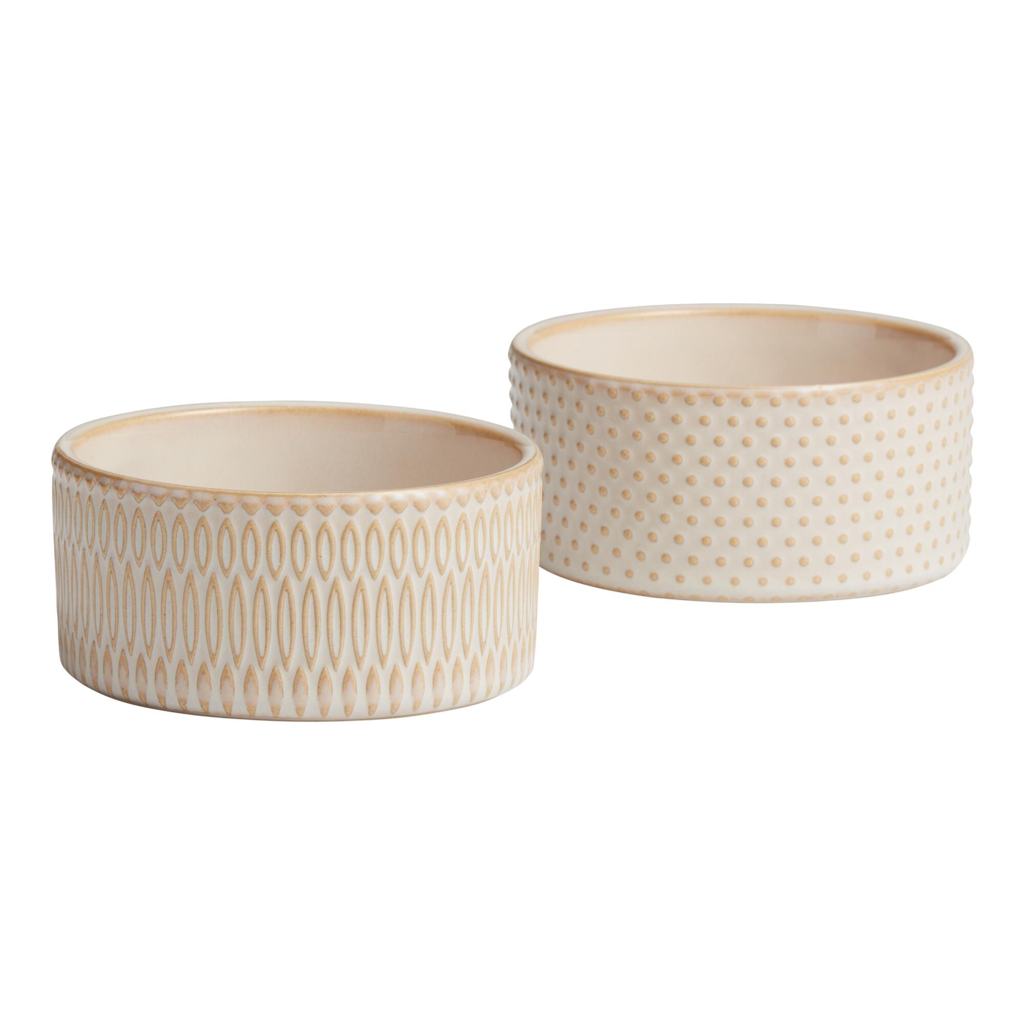 Textured Ceramic Souffle Ramekins Set Of 2 by World Market