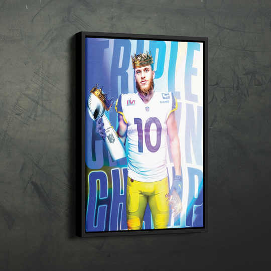 Cooper Kupp Mvp Poster Super Bowl Lvi Canvas Unique Design Wall Art Print Hand Made Ready To Hang Custom