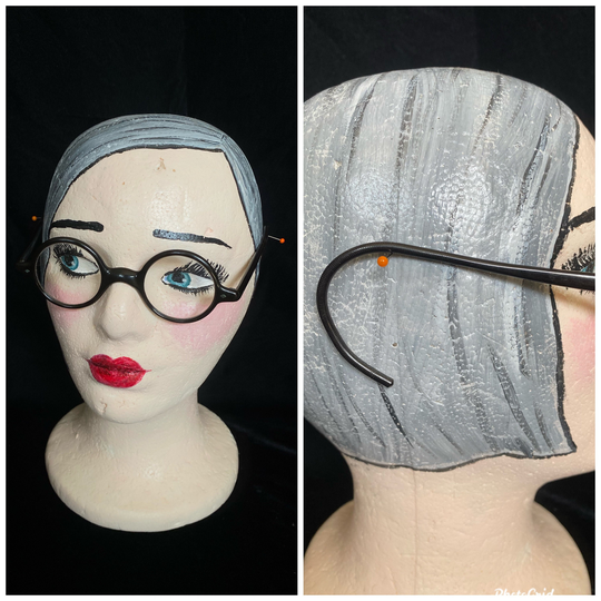 Vintage Antique 1930's Round Black Eyeglasses With Original Lenses