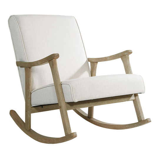 Ivory Joanna Rocking Chair: Natural - Fabric by World Market