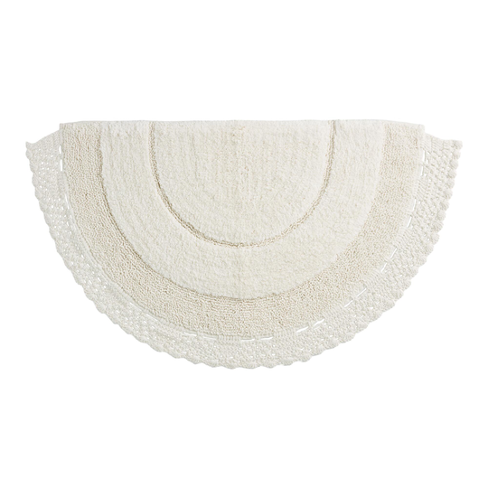 Ivory Crocheted Half Circle Bath Mat: White by World Market