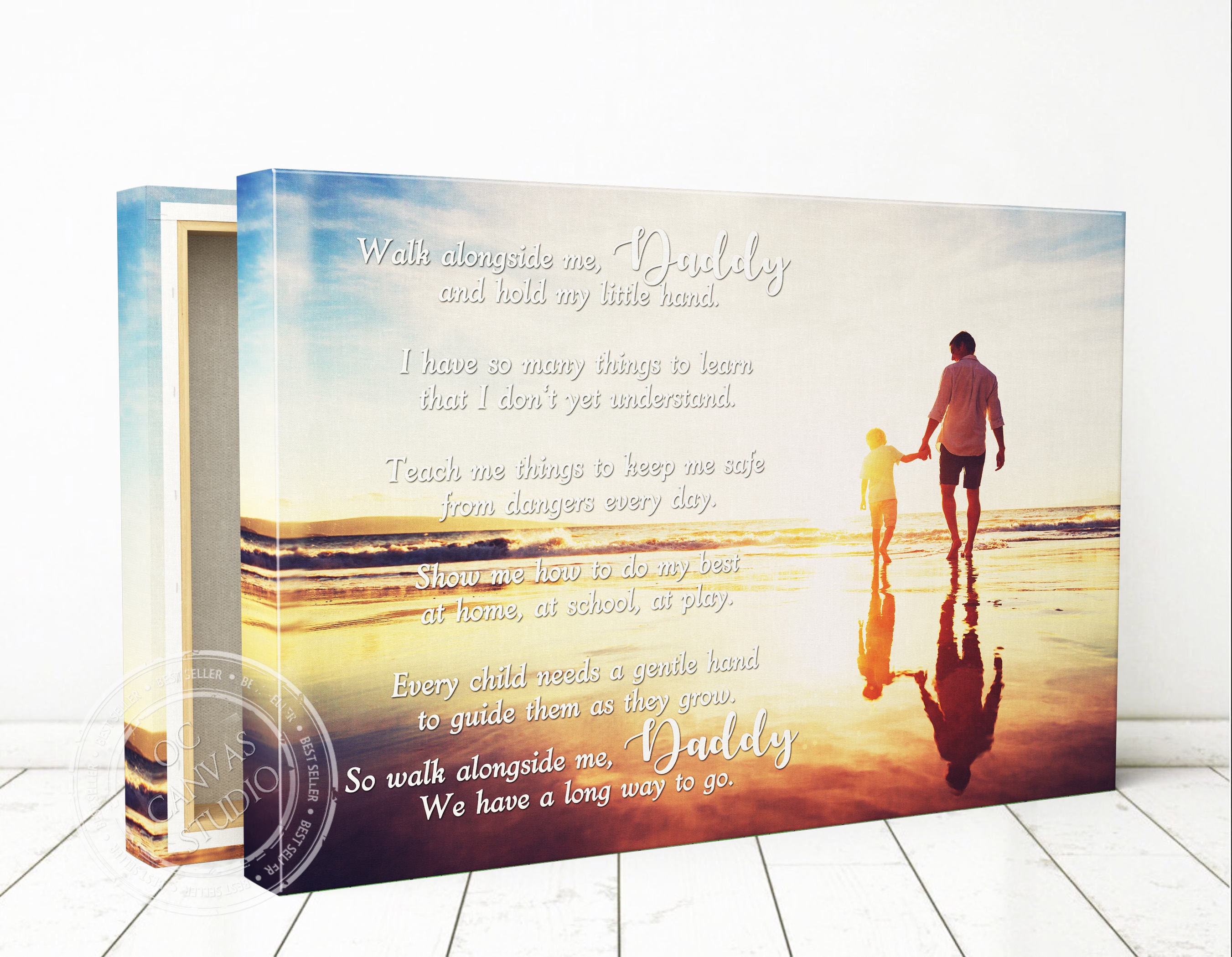 Walk With Me Daddy Father's Day Gift Gift For Father Christmas Idea Photo & Poem Husband Personalized