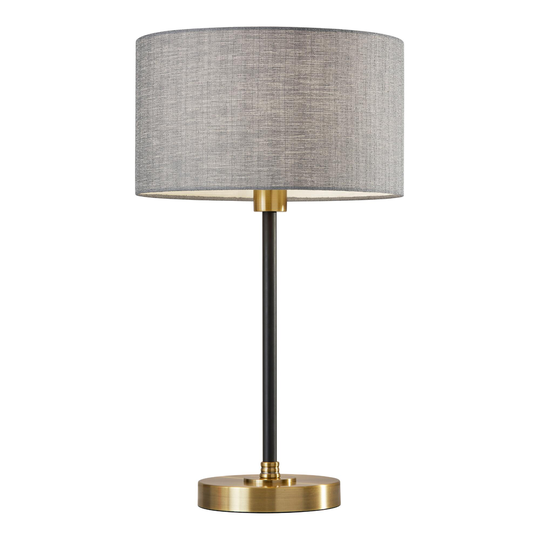 Antiqued Brass and Black Troy Table Lamp: Black/Gold - Metal by World Market