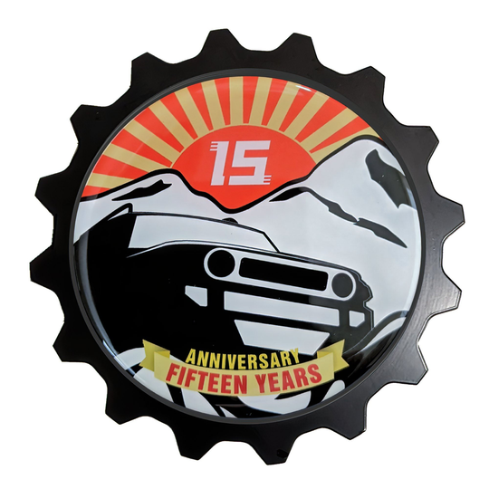 Aluminum Grille Badge Compatible Ontoyota Fj Cruiser Owners 15 Year Anniversary My Design - Fits Trd, Trail Teams, Limited Camping