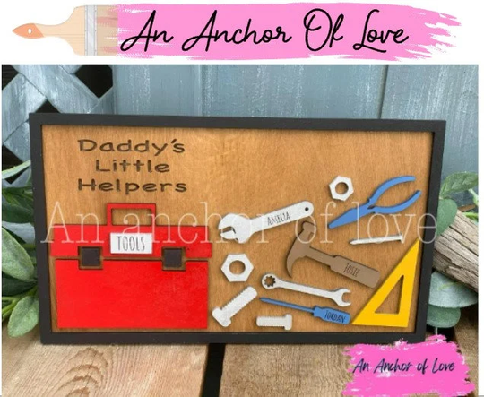 Personalized Dad's Helpers Sign/ Father's Day Gift/Dad's Toolbox Sign/ Fathers Day Gift For Dad