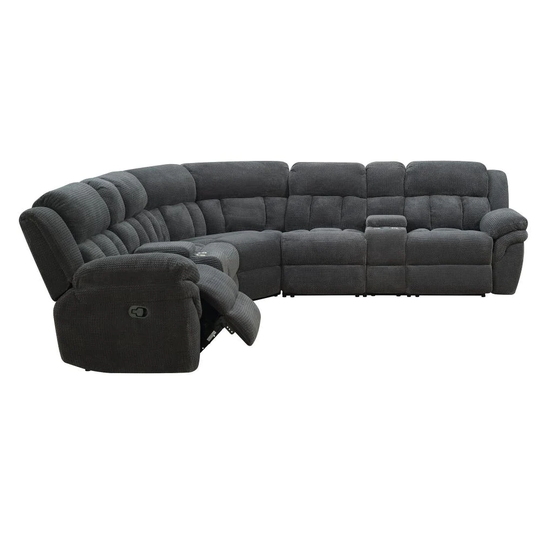 Picket House Furnishings Celeste Modern Polyester/Polyester Blend Carbon Living Room Set in Gray | UST13937PC