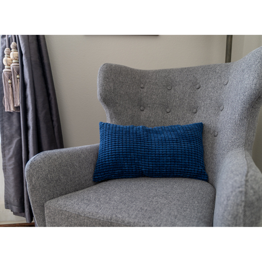 Rectangular Cable-knit Polyester Blend soft feeling Pillow Covers 12''x20'' (Without Inserts) - navy - navy blue