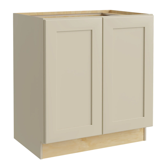 Luxxe Cabinetry Norfolk 27-in W x 34.5-in H x 24-in D Blended Cream Painted Door Base Fully Assembled Semi-custom Cabinet (Shaker Door Style)