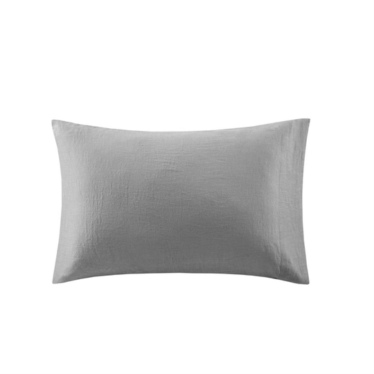 Gracie Mills Linen Blend Cotton and Linen Pillowcase with Gray Finish MP21-7890