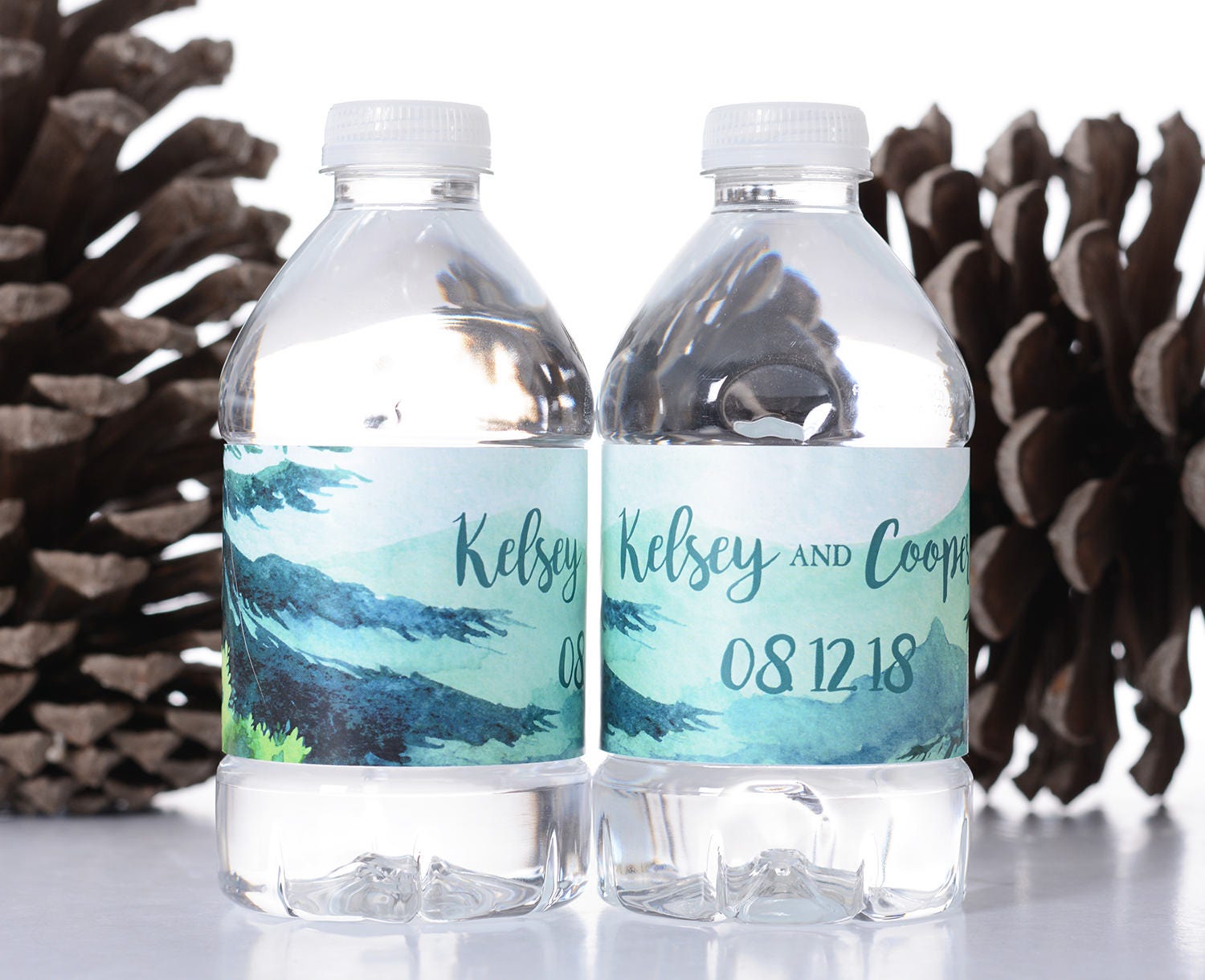 Mountain Wedding Water Bottle Labels - Rustic Favors Themed Stickers #wdiw-249