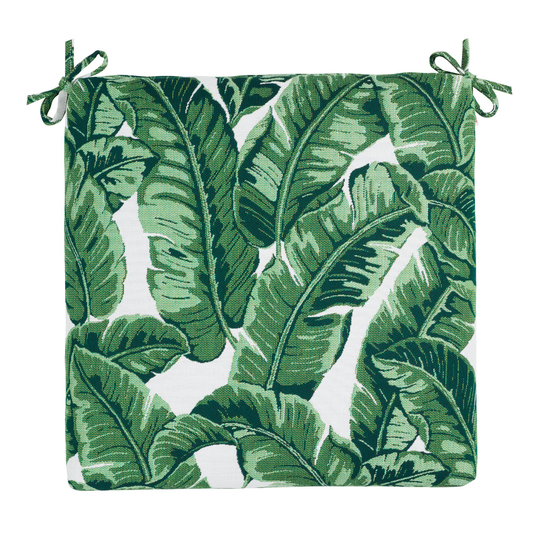 Sunbrella Tropical Leaf Outdoor Patio Chair Cushion: Green - Acrylic by World Market